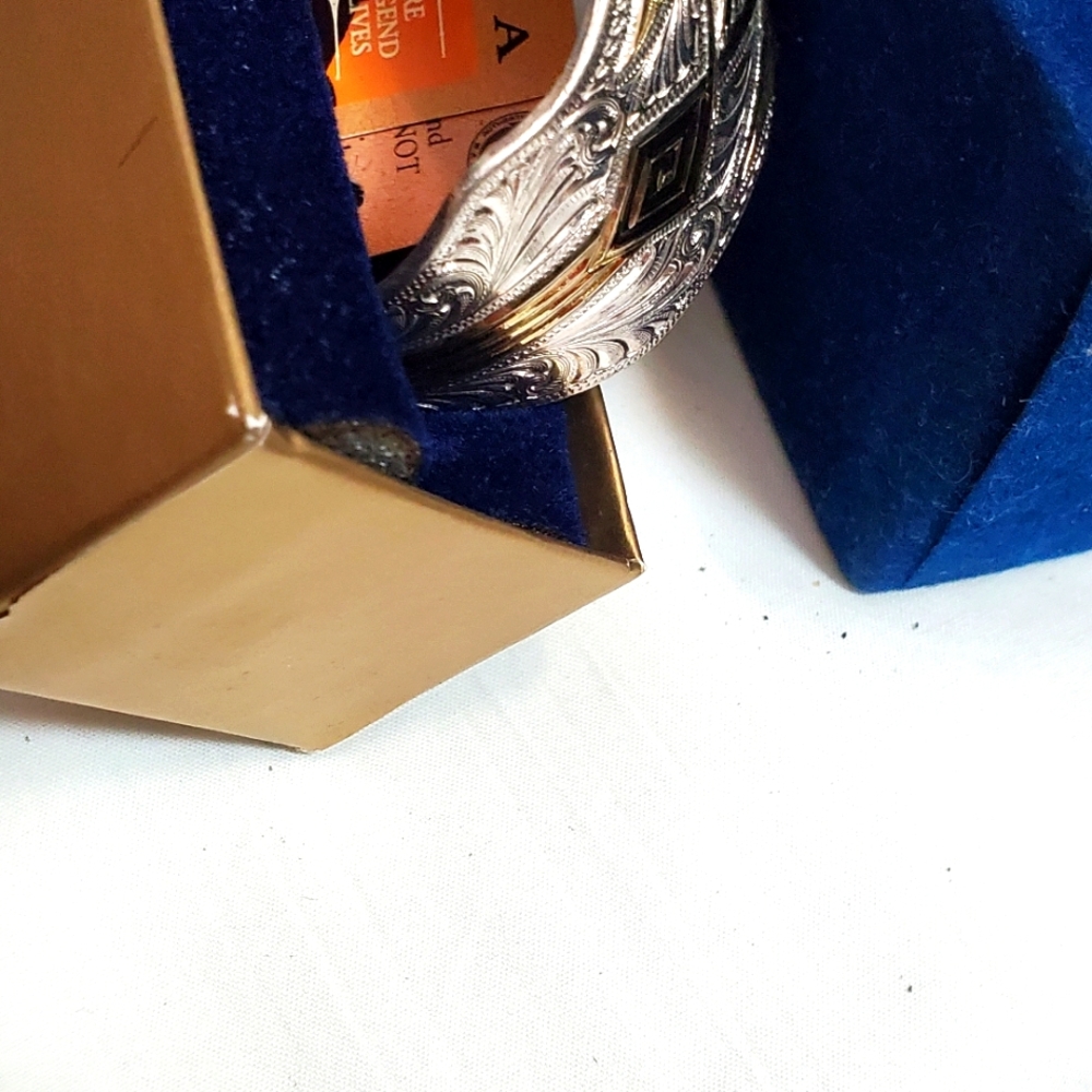 Gold & Silver Cuff 2 Tone Montana Silversmiths Original Velvet Box/Docs - Picture 6 of 13